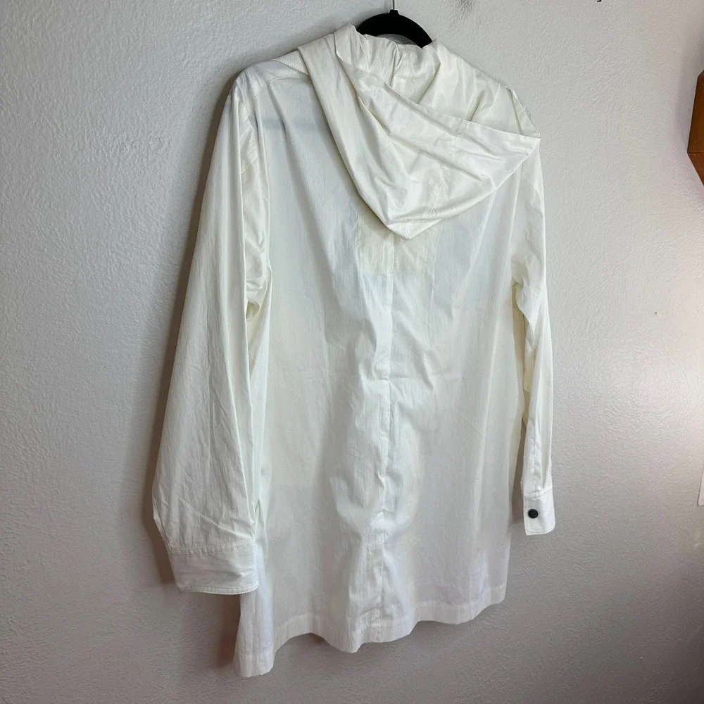 WE-AR4 White Hooded Rain Jacket Field‎ Coat NWT $540 Sustainable Luxury M